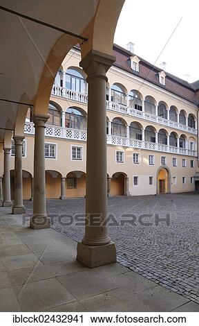 "Schloss ob Ellwangen castle, arcaded courtyard, Ellwangen an der Jagst, Baden-Wuerttemberg, Germany, Europe" View Large Photo Image Stock Image - "Schloss ob Ellwangen castle, arcaded courtyard, Ellwangen an der Jagst, Baden-Wuerttemberg, Germany, Europe". Fotosearch