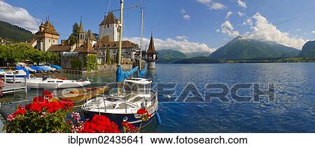 "Schloss Oberhofen Castle, Lake Thun, Bernese Oberland, Switzerland, Europe" View Large Photo Image Stock Image - "Schloss Oberhofen Castle, Lake Thun, Bernese Oberland, Switzerland, Europe". Fotosearch