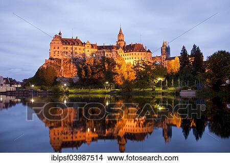 Picture - "Schloss Sigmaringen Castle, a Hohenzollern castle, royal residential palace and administrative seat of the Princes of Hohenzollern-Sigmaringen, Sigmaringen, Baden-Wurttemberg, Germany, Europe". Fotosearch