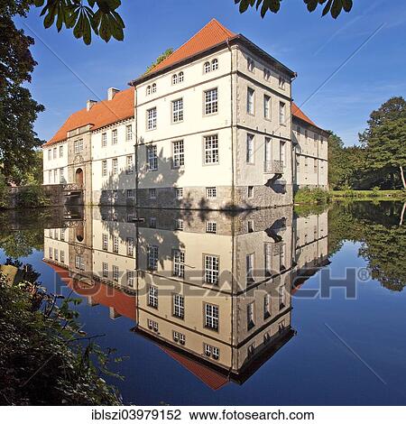 Stock Image - "Schloss Strunkede Castle, moated castle, Herne, Ruhr Area, North Rhine-Westphalia, Germany, Europe". Fotosearch