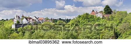 Stock Image - "Schloss Vellberg Castle with the historic town centre and Stockenburg with St. Martin's Church, Vellberg, Hohenlohe, Baden-Wurttemberg, Germany, Europe". Fotosearch