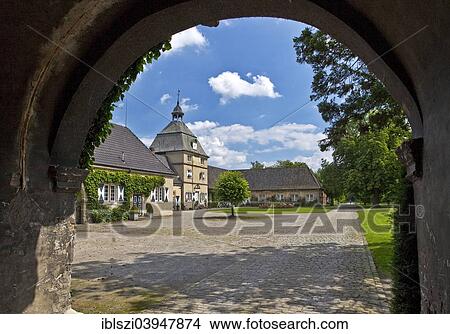 Picture - "Schloss Westerwinkel, moated castle, Ascheberg, Munsterland, North Rhine-Westphalia, Germany, Europe". Fotosearch