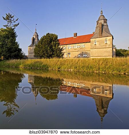 Stock Image - "Schloss Westerwinkel, moated castle, Ascheberg, Munsterland, North Rhine-Westphalia, Germany, Europe". Fotosearch