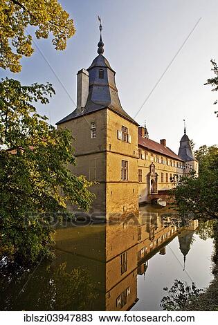 Stock Image - "Schloss Westerwinkel, moated castle, Ascheberg, Munsterland, North Rhine-Westphalia, Germany, Europe". Fotosearch