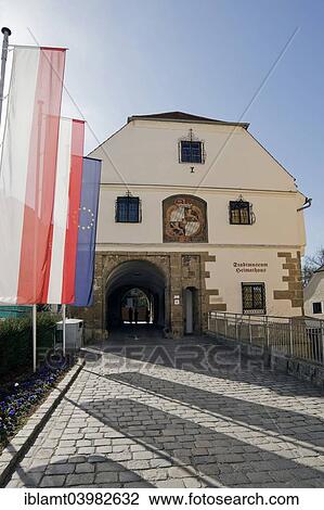 "Schlosstor, former ducal castle guard apartment, now town museum, historic Baroque city Scharding, Upper Austria, Austria, Europe" View Large Photo Image Stock Image - "Schlosstor, former ducal castle guard apartment, now town museum, historic Baroque city Scharding, Upper Austria, Austria, Europe". Fotosearch