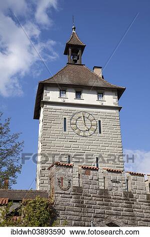 Stock Image - "Schnetztor gate and a piece of the city wall, Konstanz, Baden-Wurttemberg, Germany, Europe". Fotosearch
