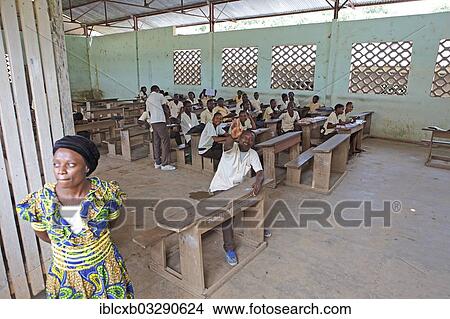"School class with teacher, Kribi, South Region, Cameroon, Africa" View Large Photo Image Picture - "School class with teacher, Kribi, South Region, Cameroon, Africa". Fotosearch