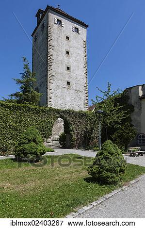 Stock Photo - "Schurkenturm, Rogue Tower, Horb am Neckar, Black Forest, Baden-Wuerttemberg, Germany, Europe, PublicGround, Europe". Fotosearch