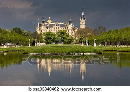 "Schwerin Castle, stormy mood, Schwerin, Mecklenburg-Western Pomerania, Germany, Europe" View Large Photo Image Stock Image - "Schwerin Castle, stormy mood, Schwerin, Mecklenburg-Western Pomerania, Germany, Europe". Fotosearch