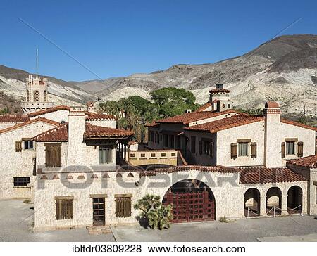 "Scotty's Castle or Death Valley Ranch, Grapevine Mountains, Death Valley National Park, California, USA" View Large Photo Image Stock Photo - "Scotty's Castle or Death Valley Ranch, Grapevine Mountains, Death Valley National Park, California, USA". Fotosearch