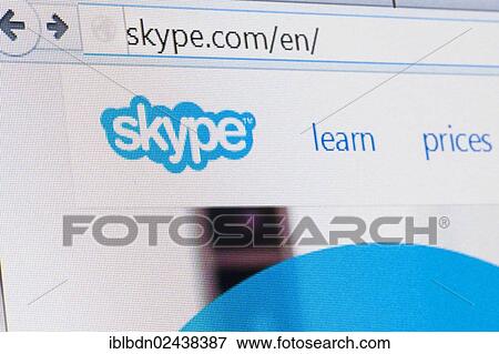 Stock Photo - Screenshot of the Skype homepage. Fotosearch