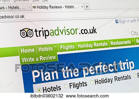 Stock Image - Screenshot of the tripadvisor homepage. Fotosearch
