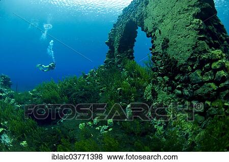 "Scuba diver in the underwater world of the lake Lago Capo d'Acqua, Capistrano, L'Aquila, Italy, Europe" View Large Photo Image Stock Photo - "Scuba diver in the underwater world of the lake Lago Capo d'Acqua, Capistrano, L'Aquila, Italy, Europe". Fotosearch