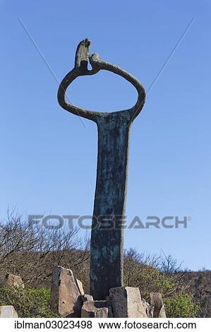 Stock Photo - "Sculpture as a memorial to the Silbo Gomero or """"el Silbo"""", whistled language, Mirador de Igualero, Igualero, La Gomera, Canary Islands, Spain, Europe". Fotosearch