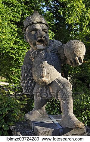 "Sculpture, """"Dwarf with a ball"""" in the “Dwarf Gardenâ€, built in 1715, Salzburg, Salzburg State, Austria, Europe" View Large Photo Image Stock Photo - "Sculpture, """"Dwarf with a ball"""" in the “Dwarf Gardenâ€, built in 1715, Salzburg, Salzburg State, Austria, Europe". Fotosearch