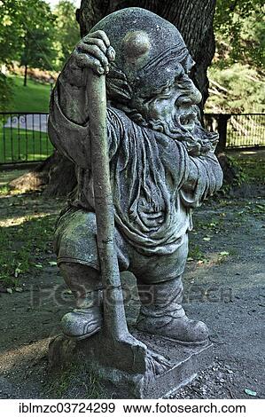 Stock Photo - "Sculpture, """"Dwarf with a spade"""" in the â€œDwarf Gardenâ€, built in 1715, Salzburg, Salzburg State, Austria, Europe". Fotosearch