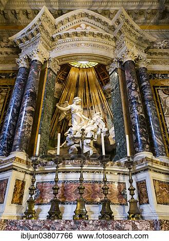 "Sculpture """"Ecstasy of St. Theresa"""", Cornaro Chapel, Church of Santa Maria della Vittoria, Rome, Lazio, Italy, Europe" View Large Photo Image Stock Photograph - "Sculpture """"Ecstasy of St. Theresa"""", Cornaro Chapel, Church of Santa Maria della Vittoria, Rome, Lazio, Italy, Europe". Fotosearch