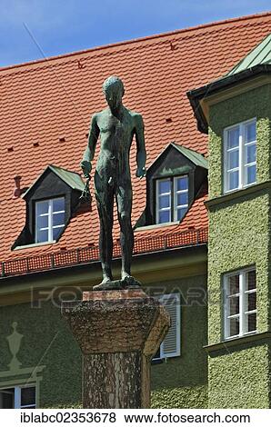 "Sculpture in the Borstei, a heritage protected residential area in the district of Moosach, Munich, Bavaria, Germany, Europe" View Large Photo Image Stock Photo - "Sculpture in the Borstei, a heritage protected residential area in the district of Moosach, Munich, Bavaria, Germany, Europe". Fotosearch