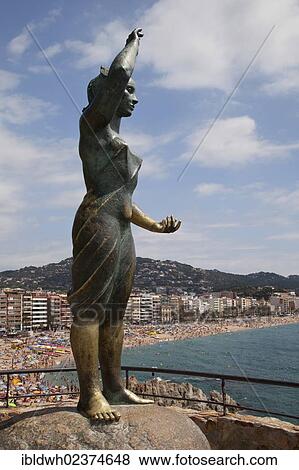 "Sculpture """"Monument a la Dona Marinera"""", Lloret de Mar, Costa Brava, Catalonia, Spain, Europe, PublicGround, Europe" View Large Photo Image Stock Photo - "Sculpture """"Monument a la Dona Marinera"""", Lloret de Mar, Costa Brava, Catalonia, Spain, Europe, PublicGround, Europe". Fotosearch