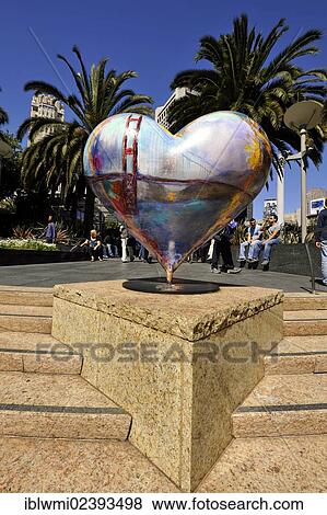 "Sculpture of a heart with the Golden Gate Bridge, Union Square, Union Plaza, San Francisco, California, United States of America, USA, PublicGround" View Large Photo Image Stock Photo - "Sculpture of a heart with the Golden Gate Bridge, Union Square, Union Plaza, San Francisco, California, United States of America, USA, PublicGround". Fotosearch