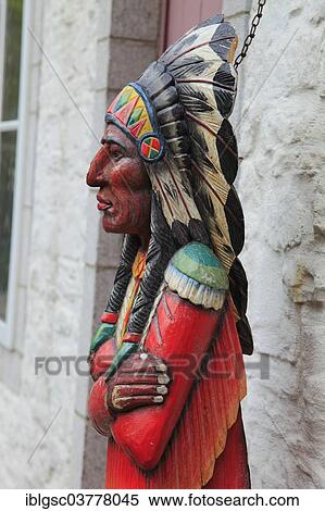 "Sculpture of a Native American, Quebec City, Quebec Province, Canada, North America" View Large Photo Image Stock Photography - "Sculpture of a Native American, Quebec City, Quebec Province, Canada, North America". Fotosearch
