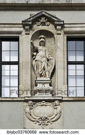 "Sculpture of a warrior on the facade of the Bavarian National Museum, Munich, Upper Bavaria, Bavaria, Germany, Europe" View Large Photo Image Stock Photo - "Sculpture of a warrior on the facade of the Bavarian National Museum, Munich, Upper Bavaria, Bavaria, Germany, Europe". Fotosearch
