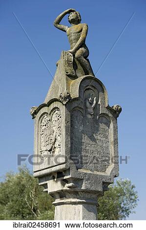 "Sculpture of Bruckmandl, the builder of the stone bridge crossing the Danube River, Regensburg, Upper Palatinate, Bavaria, Germany, Europe" View Large Photo Image Stock Image - "Sculpture of Bruckmandl, the builder of the stone bridge crossing the Danube River, Regensburg, Upper Palatinate, Bavaria, Germany, Europe". Fotosearch