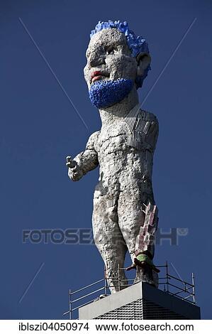 "Sculpture of Hercules, 18m, on the tower of the former Nordstern colliery, Gelsenkirchen, Ruhr Area, North Rhine-Westphalia, Germany, Europe" View Large Photo Image Picture - "Sculpture of Hercules, 18m, on the tower of the former Nordstern colliery, Gelsenkirchen, Ruhr Area, North Rhine-Westphalia, Germany, Europe". Fotosearch