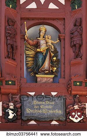 "Sculpture of Mary holding baby Jesus at a former patrician house, the so-called German House, late Renaissance, Dinkelsbuhl, Middle Franconia, Bavaria, Germany, Europe" View Large Photo Image Stock Image - "Sculpture of Mary holding baby Jesus at a former patrician house, the so-called German House, late Renaissance, Dinkelsbuhl, Middle Franconia, Bavaria, Germany, Europe". Fotosearch