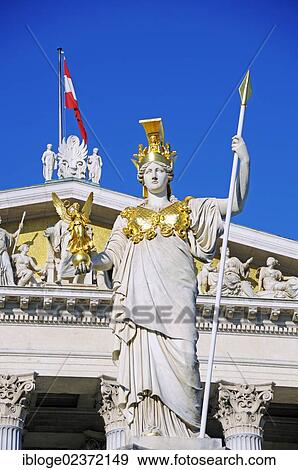 "Sculpture of Pallas Athena in front of the Austrian Parliament Building, Vienna, Austria, Europe" View Large Photo Image Stock Photo - "Sculpture of Pallas Athena in front of the Austrian Parliament Building, Vienna, Austria, Europe". Fotosearch