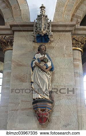 "Sculpture of Thomas inside the Late Romanesque St. Peter's Cathedral, 13th century, Osnabruck, Lower Saxony, Germany, Europe" View Large Photo Image Stock Photography - "Sculpture of Thomas inside the Late Romanesque St. Peter's Cathedral, 13th century, Osnabruck, Lower Saxony, Germany, Europe". Fotosearch