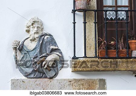 "Sculpture on a facade, Obidos, Leiria District, Portugal, Europe" View Large Photo Image Stock Image - "Sculpture on a facade, Obidos, Leiria District, Portugal, Europe". Fotosearch