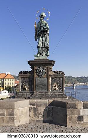 Stock Image - "Sculpture on Charles Bridge, Prague, Bohemia, Czech Republic, Europe". Fotosearch
