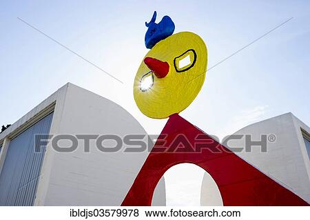 Stock Photo - "Sculpture on the roof of the Miro Museum, Fundacio Joan Miro, Parc de Montjuic, Barcelona, Catalonia, Spain, Europe". Fotosearch