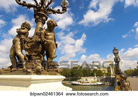Picture - "Sculpture, Pont Alexandre III bridge, Paris, France, Europe". Fotosearch