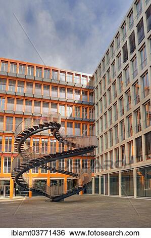 "Sculpture """"Umschreibung"""", a staircase in the shape of a double helix by Olafur Eliasson, German headquarters of KPMG, Munich, Bavaria, Germany, Europe" View Large Photo Image Stock Photograph - "Sculpture """"Umschreibung"""", a staircase in the shape of a double helix by Olafur Eliasson, German headquarters of KPMG, Munich, Bavaria, Germany, Europe". Fotosearch