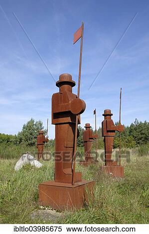 "Sculpture """"Wachter der Goitzsche"""", guardian sculptures, Bitterfeld, Saxony-Anhalt, Germany, Europe" View Large Photo Image Stock Photography - "Sculpture """"Wachter der Goitzsche"""", guardian sculptures, Bitterfeld, Saxony-Anhalt, Germany, Europe". Fotosearch