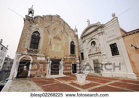 Stock Photography - "Scuola Vecchia de la Misericordia and Santa Maria della Misericordia church, Campo de l'Abazia, Cannaregio, Venice, Venezia, Veneto, Italy, Europe". Fotosearch