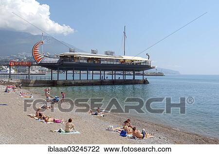 Stock Image - "Seafront in Yalta, The Greater Yalta, Crimea, Ukraine, Europe". Fotosearch