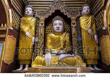 "Seated and standing Buddha statues, Mohnyin Thanboddhay or Thanbuddhei Pagoda or Paya, Monywa, Sagaing Division, Myanmar, Asia" View Large Photo Image Stock Image - "Seated and standing Buddha statues, Mohnyin Thanboddhay or Thanbuddhei Pagoda or Paya, Monywa, Sagaing Division, Myanmar, Asia". Fotosearch