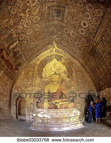 "Seated Buddha statue in Kubyaukkyi Temple, Ebene von Pagan, Bagan, Mandalay Division, Myanmar, Burma, Asia" View Large Photo Image Stock Photo - "Seated Buddha statue in Kubyaukkyi Temple, Ebene von Pagan, Bagan, Mandalay Division, Myanmar, Burma, Asia". Fotosearch