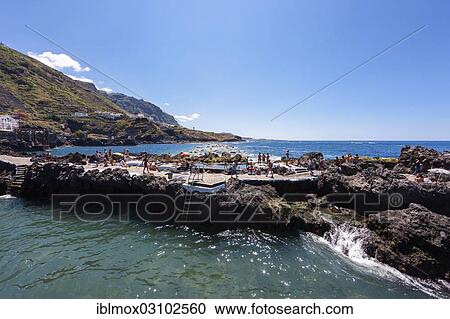 "Seawater swimming pool in lava, Garachico, Tenerife, Canary Islands, Spain, Europe" View Large Photo Image Stock Image - "Seawater swimming pool in lava, Garachico, Tenerife, Canary Islands, Spain, Europe". Fotosearch