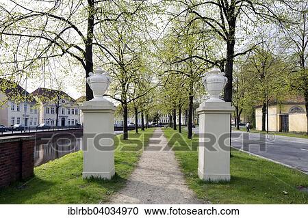 Stock Image - "Section of the Oldenburg ramparts on Paradewall street, Oldenburg, Lower Saxony, Germany, Europe". Fotosearch