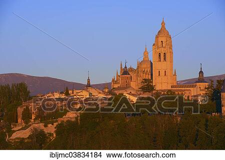 "Segovia Cathedral, at sunset, Segovia, Castile and Leon, Spain, Europe" View Large Photo Image Picture - "Segovia Cathedral, at sunset, Segovia, Castile and Leon, Spain, Europe". Fotosearch