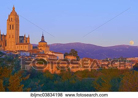 "Segovia Cathedral, at sunset, Segovia, Castile and Leon, Spain, Europe" View Large Photo Image Stock Photo - "Segovia Cathedral, at sunset, Segovia, Castile and Leon, Spain, Europe". Fotosearch