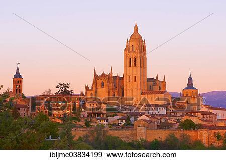 "Segovia Cathedral, at sunset, Segovia, Castile and Leon, Spain, Europe" View Large Photo Image Stock Photo - "Segovia Cathedral, at sunset, Segovia, Castile and Leon, Spain, Europe". Fotosearch