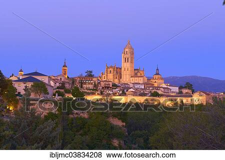 "Segovia Cathedral, at sunset, Segovia, Castile and Leon, Spain, Europe" View Large Photo Image Stock Photo - "Segovia Cathedral, at sunset, Segovia, Castile and Leon, Spain, Europe". Fotosearch