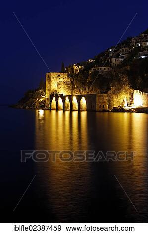 Stock Photo - "Seljukian Tersane at the port of Alanya, Antalya, Turkish Riviera, Turkey, Asia". Fotosearch