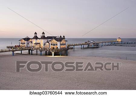 Picture - "Sellin pier, Baltic Seaside Resort Sellin, Rugen, Mecklenburg-Western Pomerania, Germany, Europe". Fotosearch