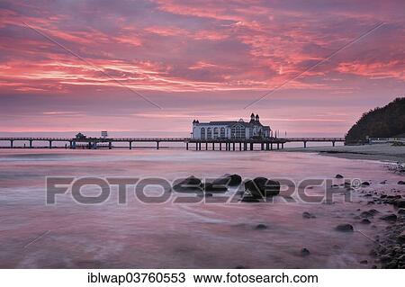 Stock Image - "Sellin pier, Baltic Seaside Resort Sellin, Rugen, Mecklenburg-Western Pomerania, Germany, Europe". Fotosearch
